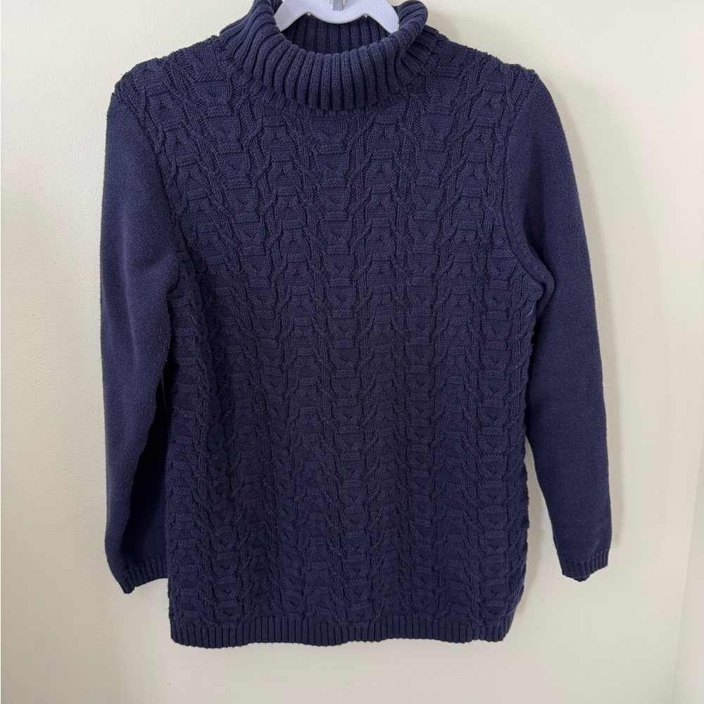 Coldwater Creek Navy Turtleneck Sweater
